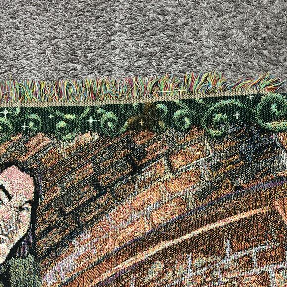 Vintage Harry Potter Tapestry Blanket 2000 Woven Throw Potions y2k Rare 54x41 - Picture 9 of 12